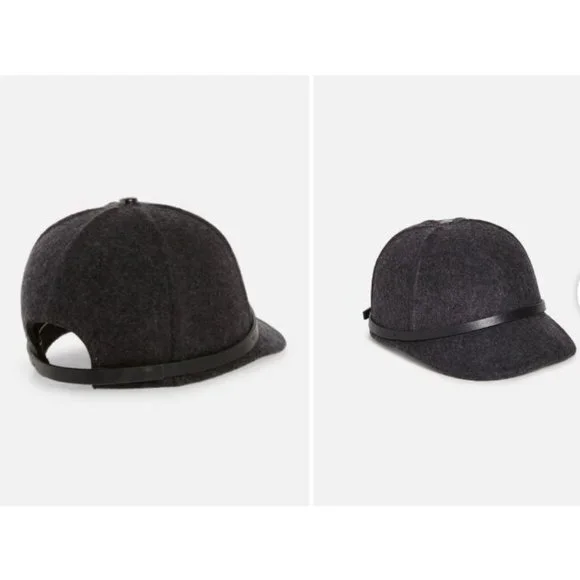 RAG & BONE Lexington 100% wool baseball cap hat - CHARCOAL GRAY - SMALL - Picture 11 of 11